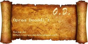 Oprea Deodát névjegykártya